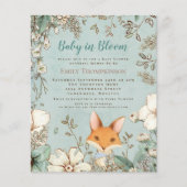 Budget Baby In Bloom Fox Boy Baby Shower Invite (Front)