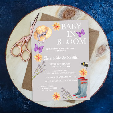 Budget Baby in Bloom Garden Baby Shower Invitation