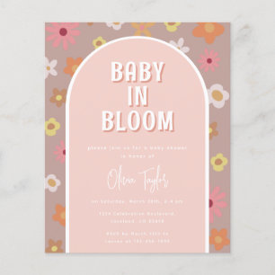 Budget Baby in Bloom Girl Baby Shower Invitation