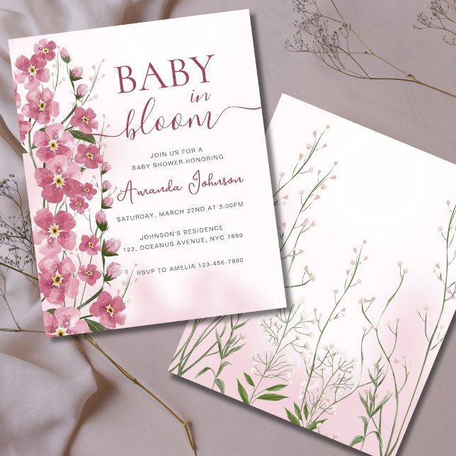 Budget Baby in Bloom Girl Pink Floral Shower  (Creator Uploaded)