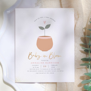 Budget Baby In Bloom Plant Pot Gold Baby Shower