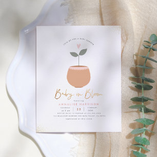 Budget Baby In Bloom Plant Pot Gold Baby Shower