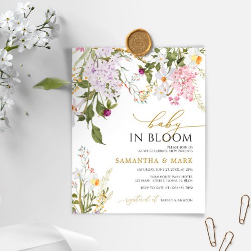 BUDGET Baby in Bloom Wilflowers Shower Invitation