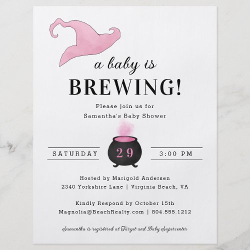 Budget Baby is Brewing Bridal Shower Invitation Flyer