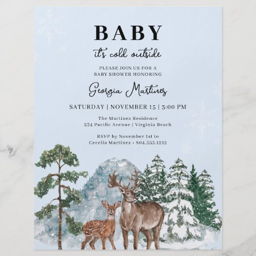 Budget Baby Its Cold Outside Baby Shower Invite  Flyer