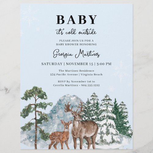 Budget Baby Its Cold Outside Baby Shower Invite  Flyer