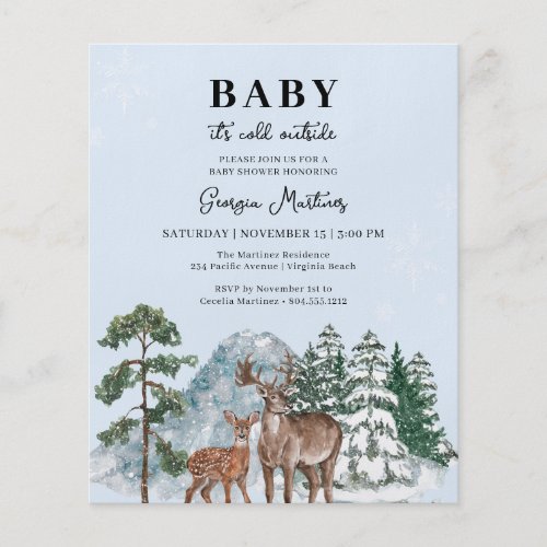 Budget Baby Its Cold Outside Baby Shower Invite  Flyer