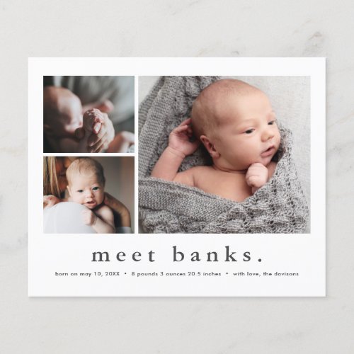 Budget Baby Photo Collage Birth Announcement 