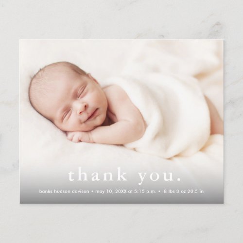 Budget Baby Photo Thank You Birth Announcement