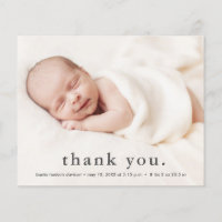 Budget Baby Photo Thank You Birth Announcement