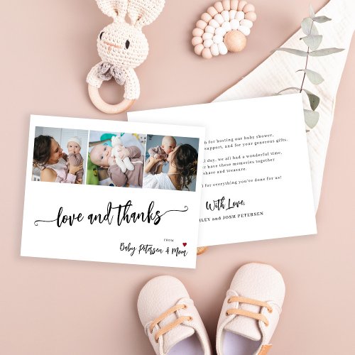 Budget baby shower 3 photos thank you card