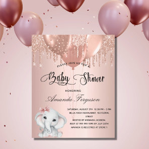 Budget Baby Shower blush rose elephant girl