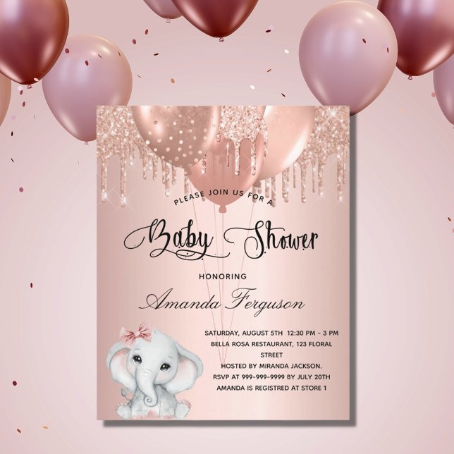 Budget Baby Shower blush rose elephant girl (Creator Uploaded)
