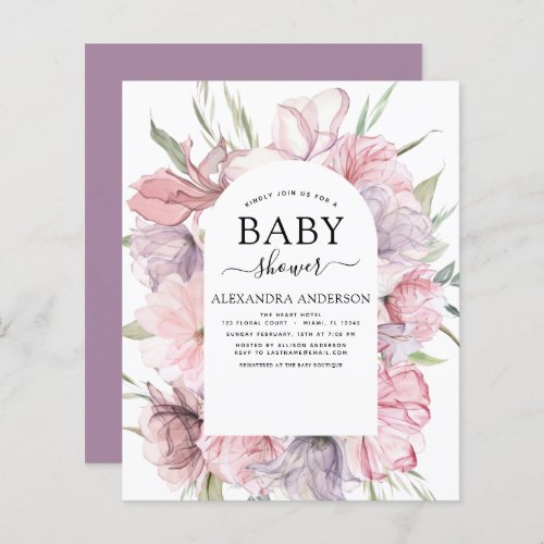 Budget Baby Shower Boho Dusty Pink Purple