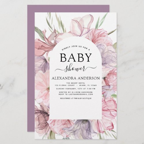 Budget Baby Shower Boho Dusty Pink Purple