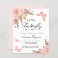 Budget Baby shower butterfly blush pampas grass