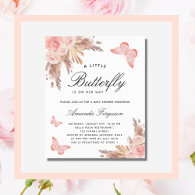 Budget Baby shower butterfly blush pampas grass