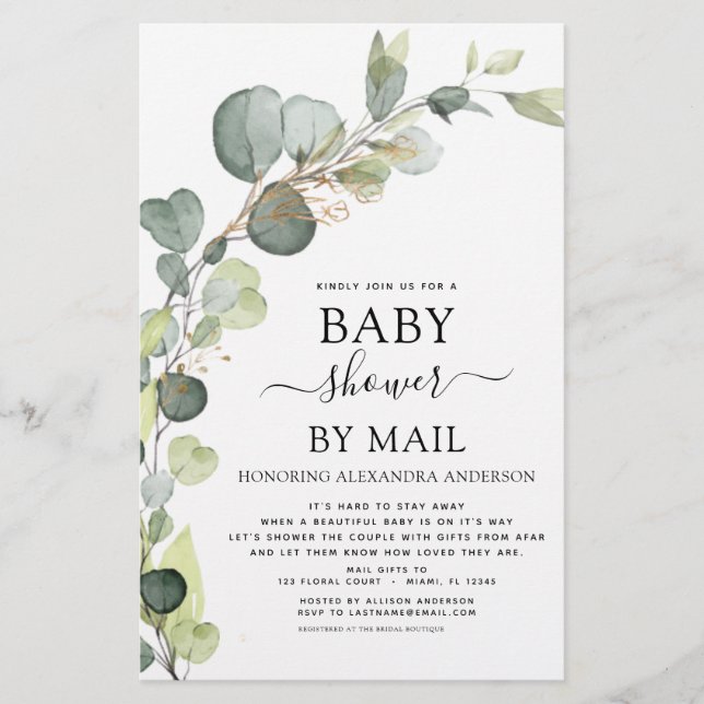 Budget Baby Shower By Mail Eucalyptus (Front)