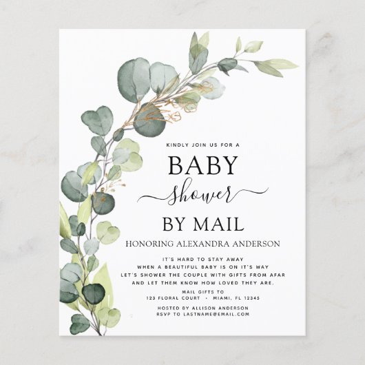 Budget Baby Shower By Mail Eucalyptus (Front)