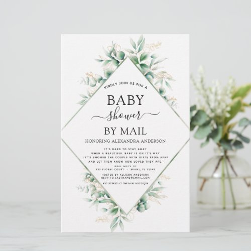 Budget Baby Shower by Mail Eucalyptus Geometric