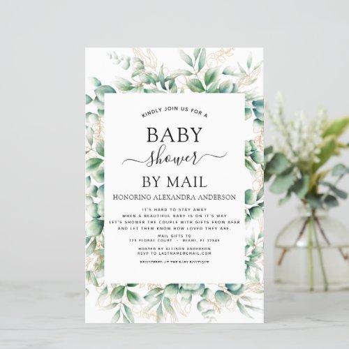 Budget Baby Shower by Mail Eucalyptus Geometric