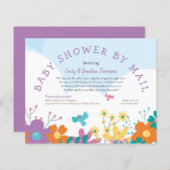 Budget Baby Shower By Mail Florals Birds Invite (Front/Back)