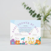 Budget Baby Shower By Mail Florals Birds Invite (Standing Front)