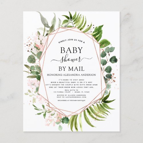 Budget Baby Shower by Mail Greenery Eucalyptus Flyer