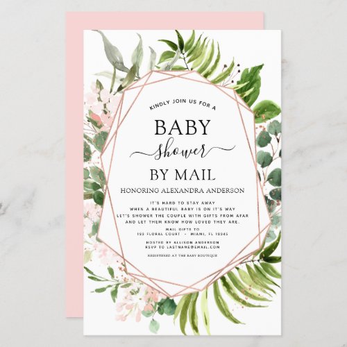 Budget Baby Shower by Mail Greenery Invitation