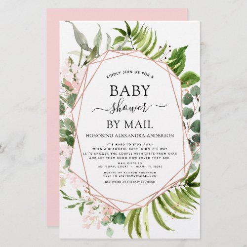 Budget Baby Shower by Mail Greenery Invitation