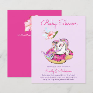 BUDGET Baby Shower Cute Unicorn Donut Girls Pink