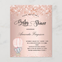 Budget Baby Shower elephant girl blush rose