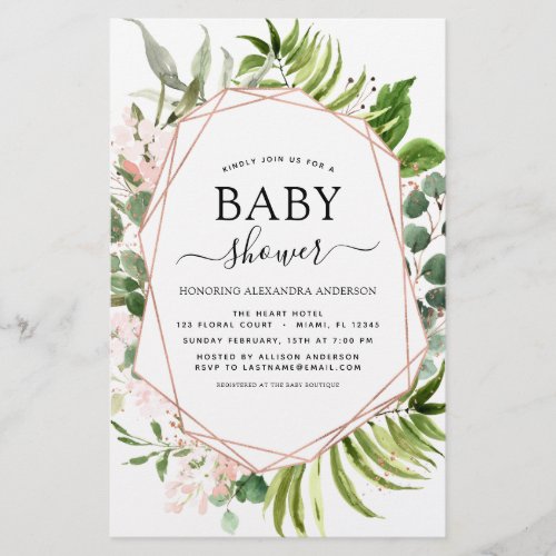 Budget Baby Shower Eucalyptus Botanical Geometric