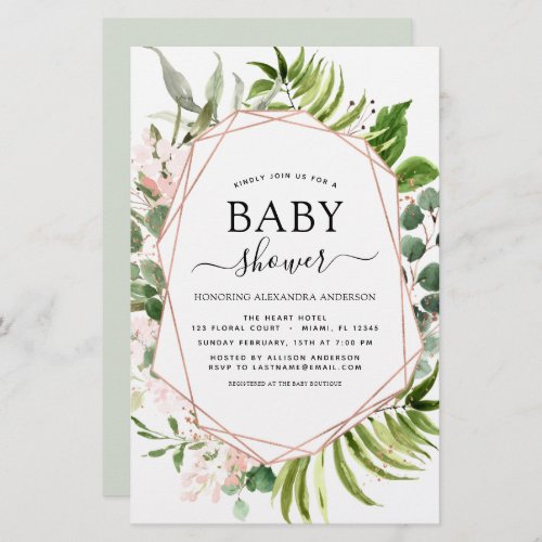 Budget Baby Shower Eucalyptus Botanical Geometric