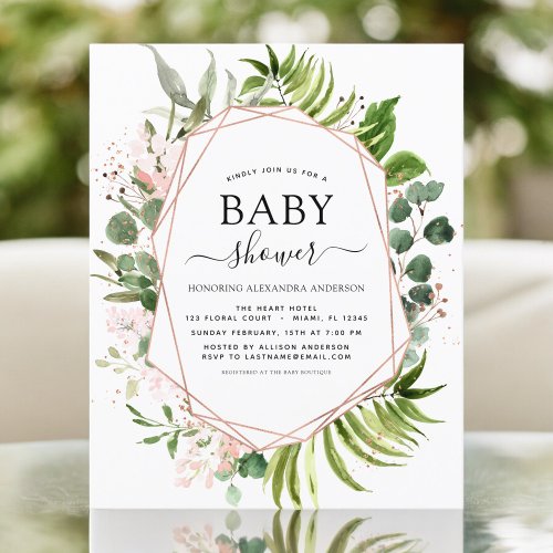 Budget Baby Shower Eucalyptus Botanical Geometric