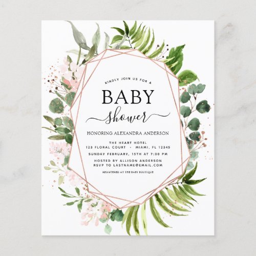 Budget Baby Shower Eucalyptus Botanical Geometric