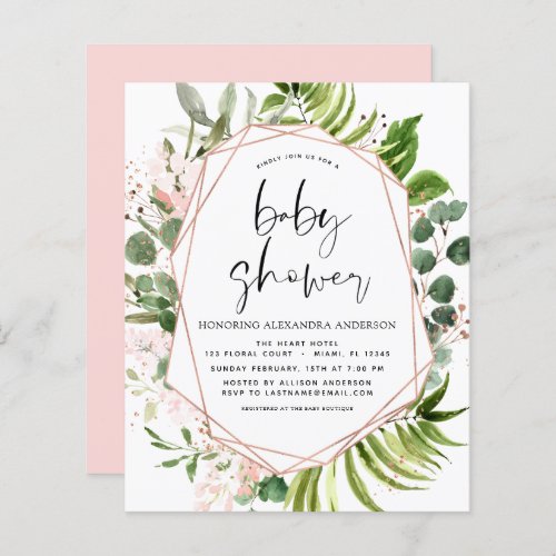 Budget Baby Shower Eucalyptus Botanical Geometric