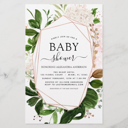 Budget Baby Shower Greenery Botanical Geometric