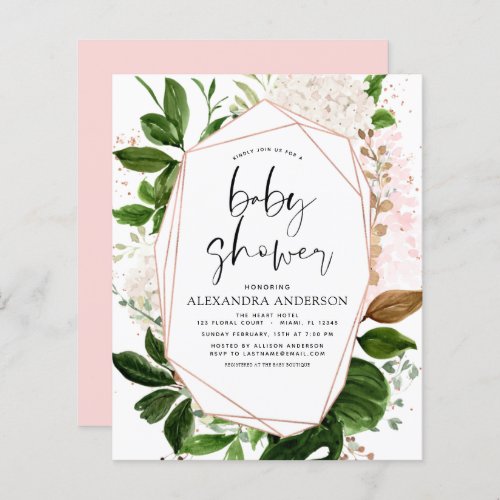 Budget Baby Shower Greenery Botanical Geometric