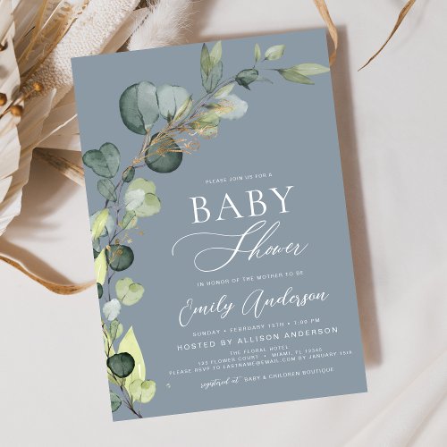 Botanical baby shower invitation