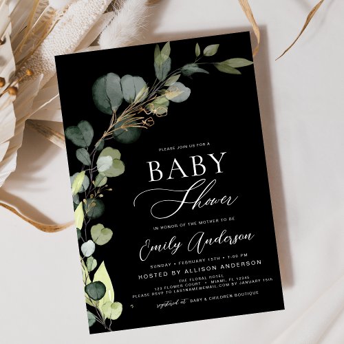Botanical baby shower invitation