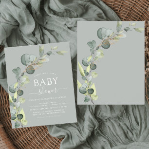 Budget Baby Shower Greenery Eucalyptus Invitations