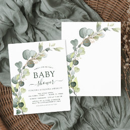 Budget Baby Shower Greenery Eucalyptus Invitations Flyer