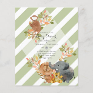 BUDGET Baby SHOWER Invitations - JUNGLE ANIMALS Flyer
