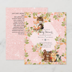 BUDGET BABY SHOWER INVITATIONS - Woodland Animals