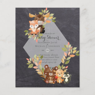 BUDGET BABY SHOWER INVITATIONS - Woodland Animals Flyer