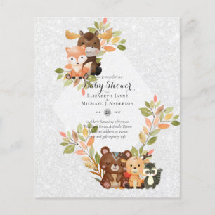 BUDGET BABY SHOWER INVITATIONS - Woodland Animals Flyer