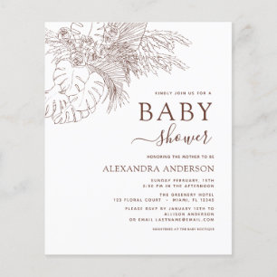 Budget Baby Shower Minimalist Pampas Grass Boho  F Flyer