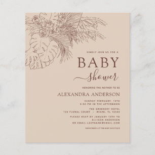 Budget Baby Shower Minimalist Pampas Grass Boho Flyer