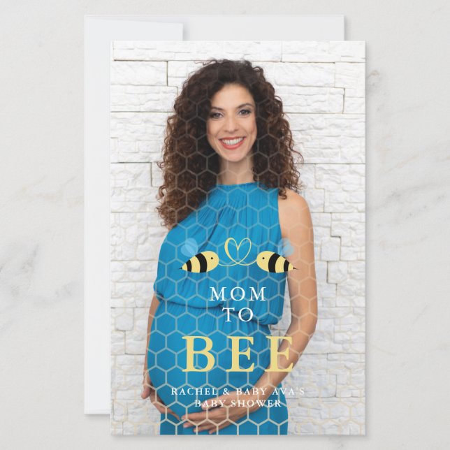 Budget Baby Shower Mom to Bee Quote Bees Photo (Front)